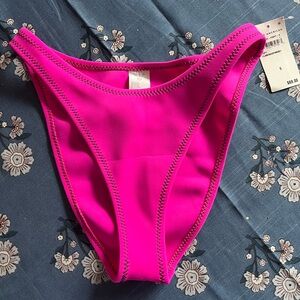 NWT Good American Body Glove Hot Pink High-Cut Bikini Swim Bottom Small